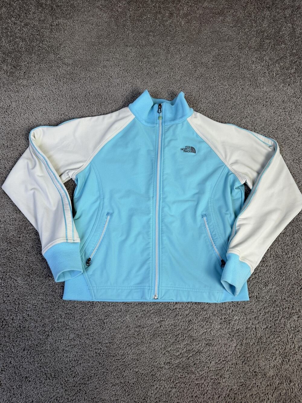 The North Face Jacket Womens L Blue Apex Softshell Full Zip Pockets Embroidered